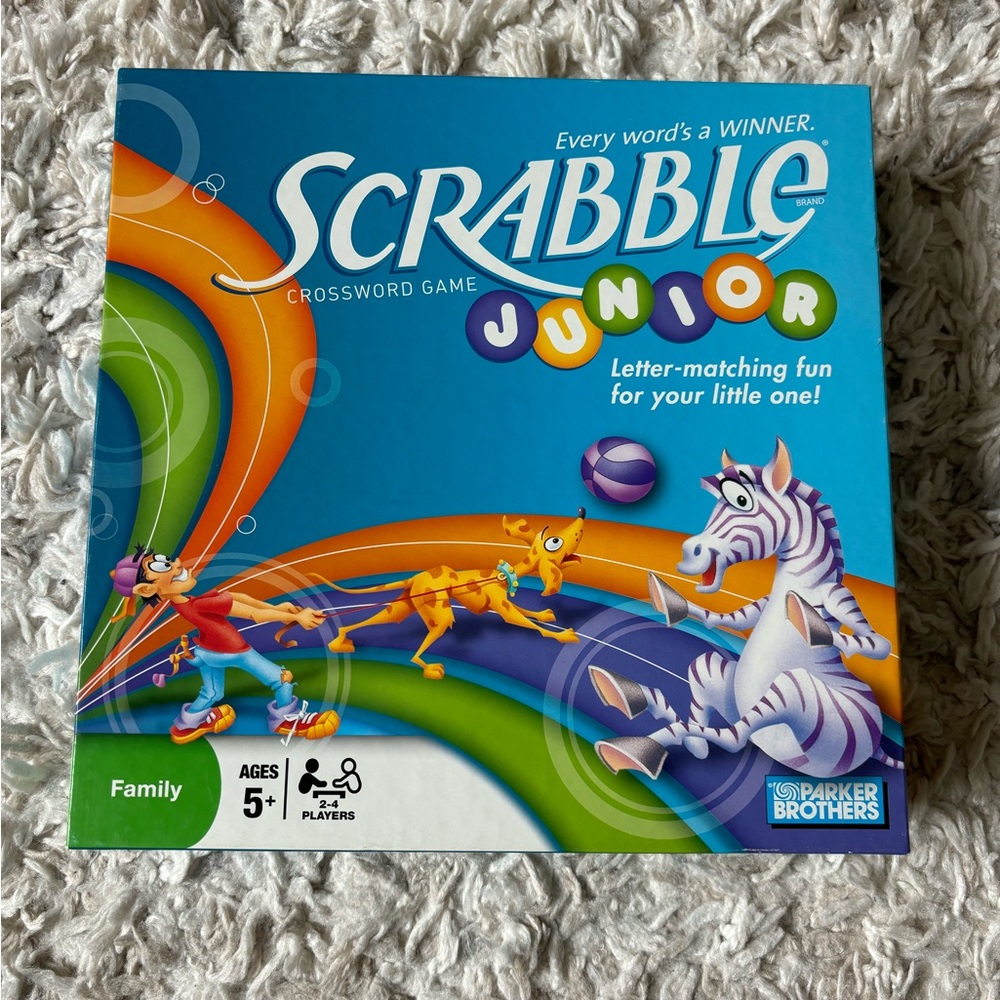 Scrabble Junior Crossword Game Board Game Parker Brothers Used